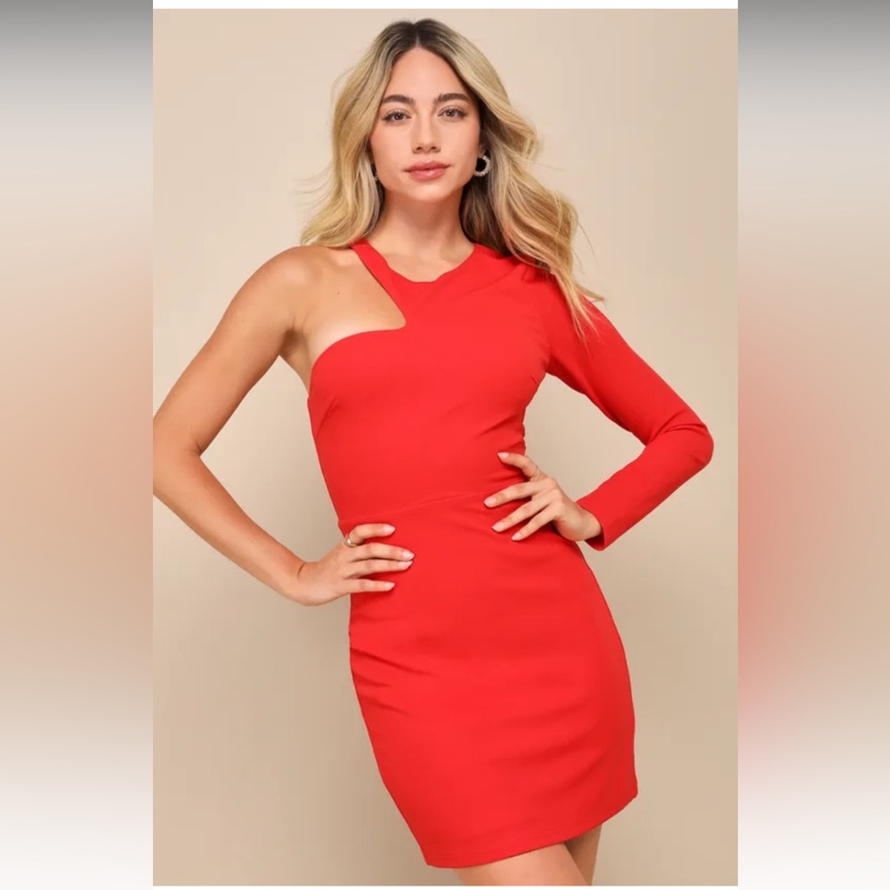 Lulus Red Asymmetrical Mini Dress